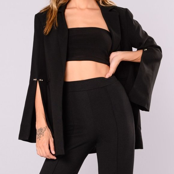 Business Chic Oversized Blazer - Black - Picture 1 of 3